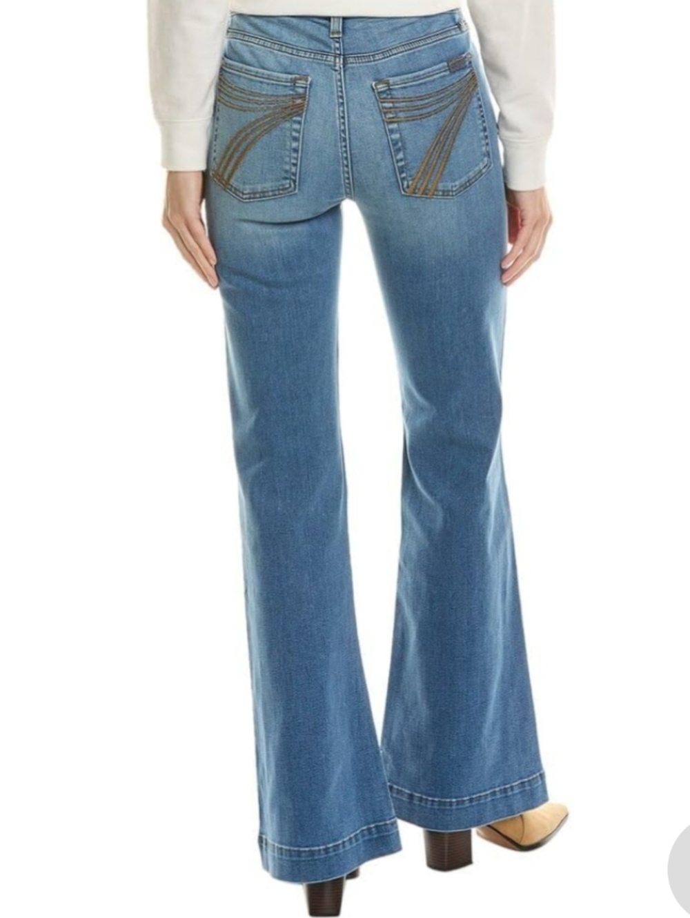 7 For All Mankind Tailorless Dojo Jeans Size 30 Sapphire Blue Wash - Picture 2 of 9